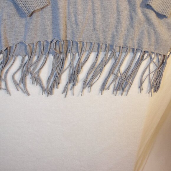 Michael Kors Sweater Womans XL Gray Long‎ Sleeve Cowl Neck Fringe Hem Boho Tunic - Picture 4 of 8
